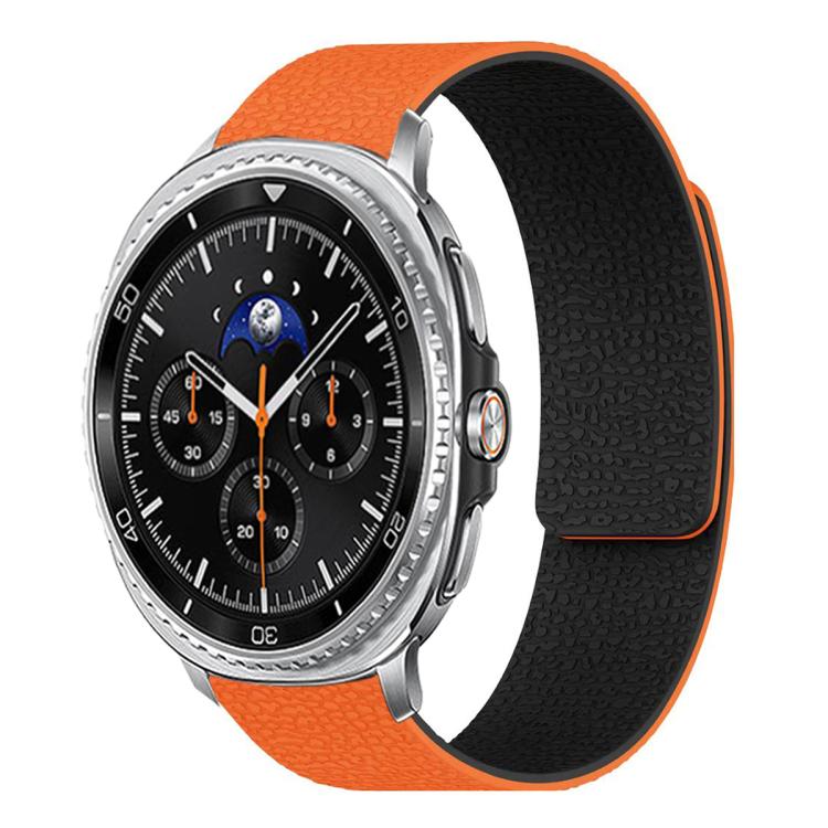 Bracelet de montre en silicone magnétique doux texturé Litchi, Pour Samsung Galaxy Watch Ultra 47mm / Ultra 2025, Pour Samsung Galaxy Watch8 / 8 Classic