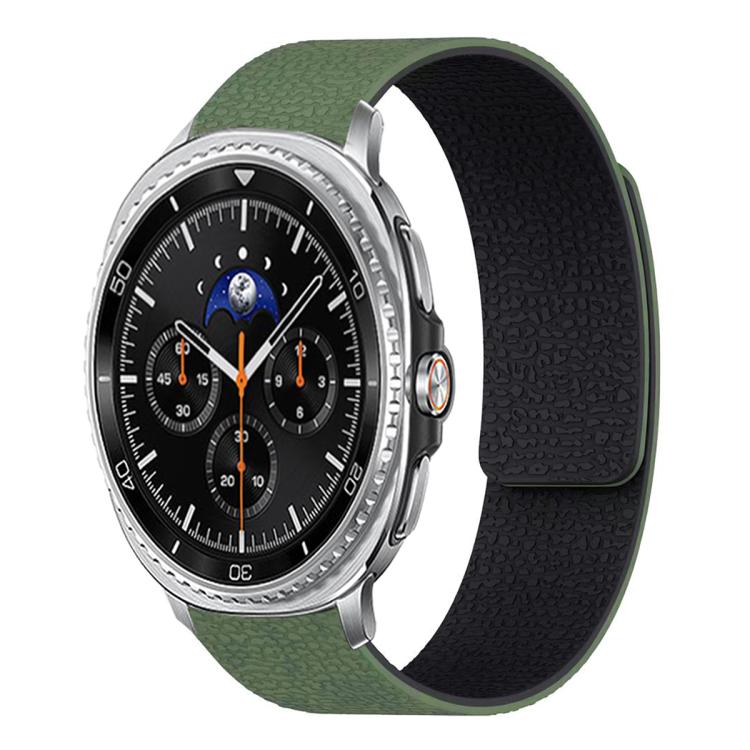 Bracelet de montre en silicone magnétique doux texturé Litchi, Pour Samsung Galaxy Watch Ultra 47mm / Ultra 2025, Pour Samsung Galaxy Watch8 / 8 Classic