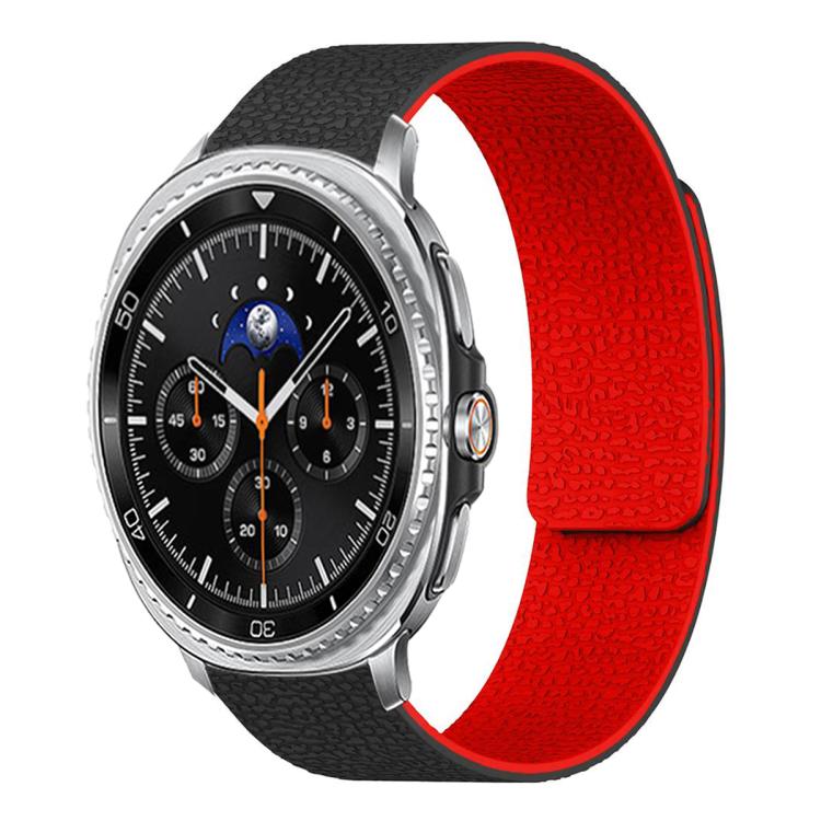 Bracelet de montre en silicone magnétique doux texturé Litchi, Pour Samsung Galaxy Watch Ultra 47mm / Ultra 2025, Pour Samsung Galaxy Watch8 / 8 Classic