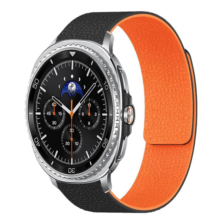 Bracelet de montre en silicone magnétique doux texturé Litchi, Pour Samsung Galaxy Watch Ultra 47mm / Ultra 2025, Pour Samsung Galaxy Watch8 / 8 Classic
