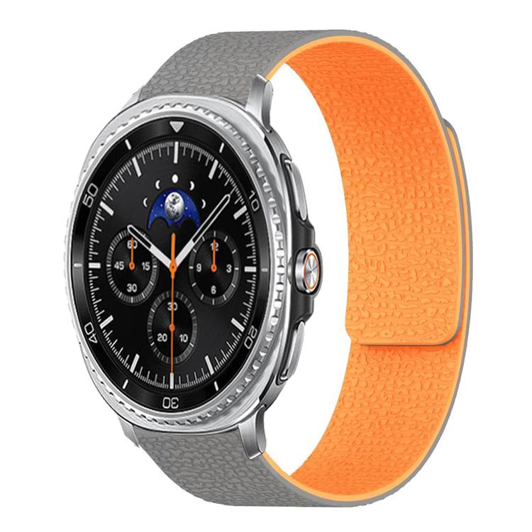 Bracelet de montre en silicone magnétique doux texturé Litchi, Pour Samsung Galaxy Watch Ultra 47mm / Ultra 2025, Pour Samsung Galaxy Watch8 / 8 Classic