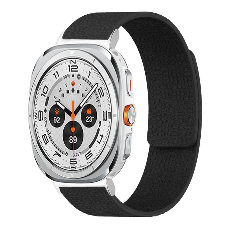 Bracelet de montre en silicone magnétique doux texturé Litchi, Pour Samsung Galaxy Watch Ultra 47mm / Ultra 2025, Pour Samsung Galaxy Watch8 / 8 Classic