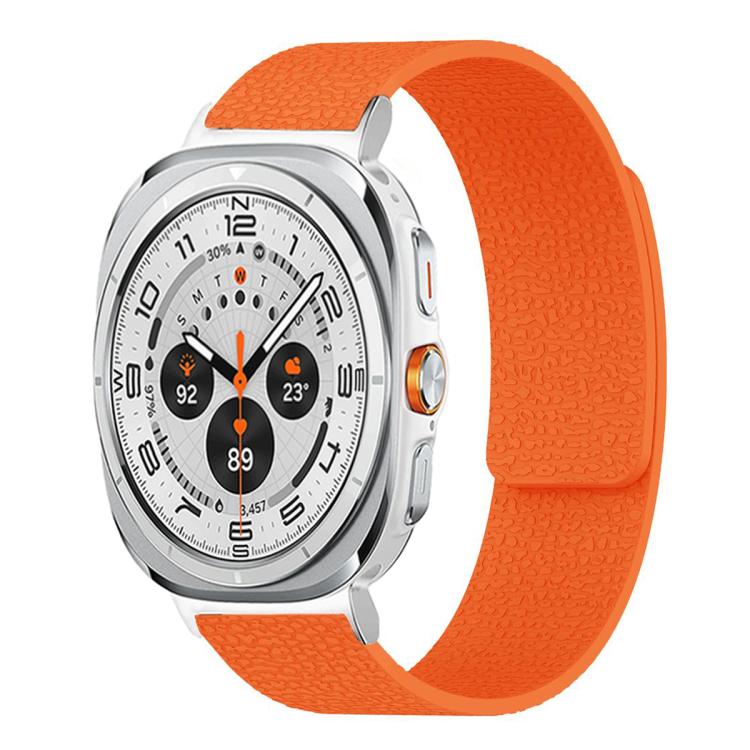 Bracelet de montre en silicone magnétique doux texturé Litchi, Pour Samsung Galaxy Watch Ultra 47mm / Ultra 2025, Pour Samsung Galaxy Watch8 / 8 Classic
