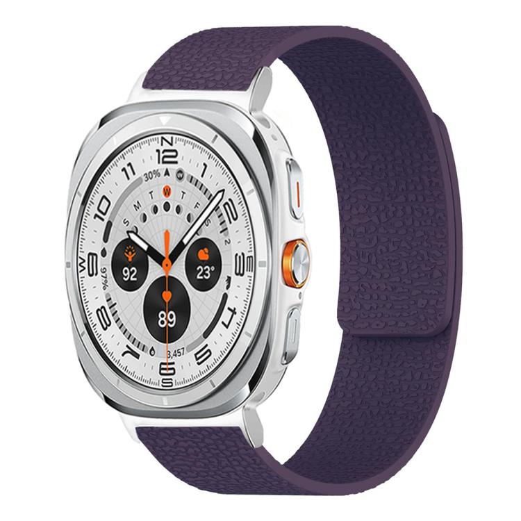 Bracelet de montre en silicone magnétique doux texturé Litchi, Pour Samsung Galaxy Watch Ultra 47mm / Ultra 2025, Pour Samsung Galaxy Watch8 / 8 Classic