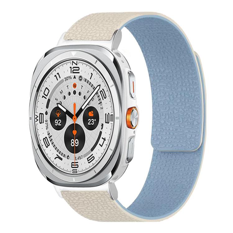 Bracelet de montre en silicone magnétique doux texturé Litchi, Pour Samsung Galaxy Watch Ultra 47mm / Ultra 2025, Pour Samsung Galaxy Watch8 / 8 Classic