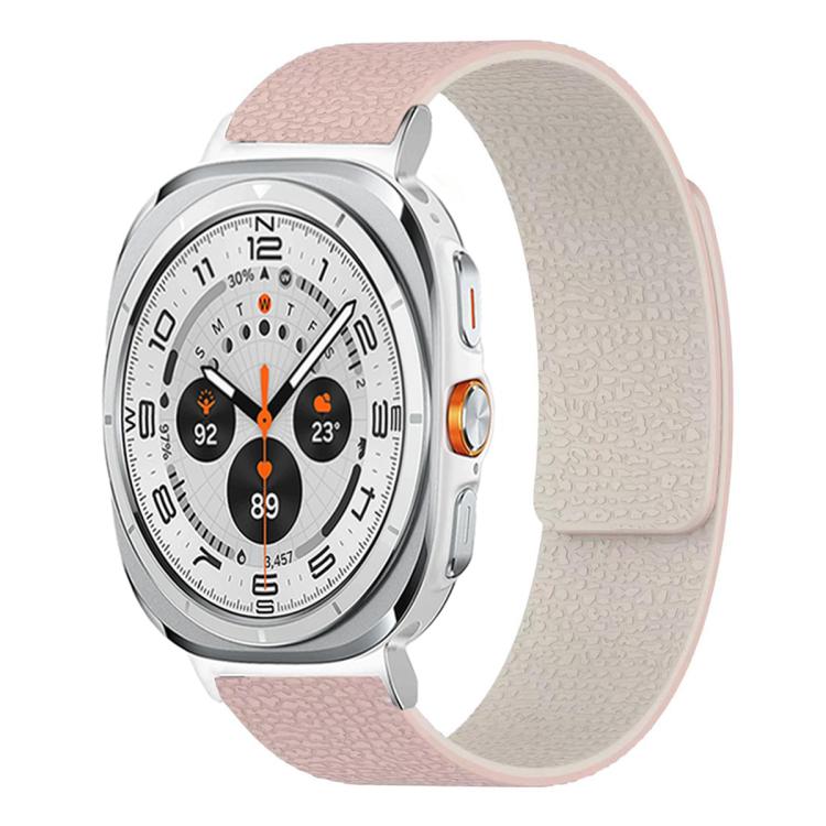 Bracelet de montre en silicone magnétique doux texturé Litchi, Pour Samsung Galaxy Watch Ultra 47mm / Ultra 2025, Pour Samsung Galaxy Watch8 / 8 Classic