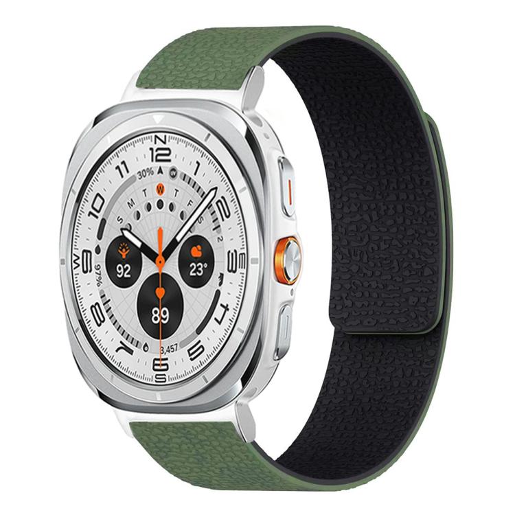 Bracelet de montre en silicone magnétique doux texturé Litchi, Pour Samsung Galaxy Watch Ultra 47mm / Ultra 2025, Pour Samsung Galaxy Watch8 / 8 Classic