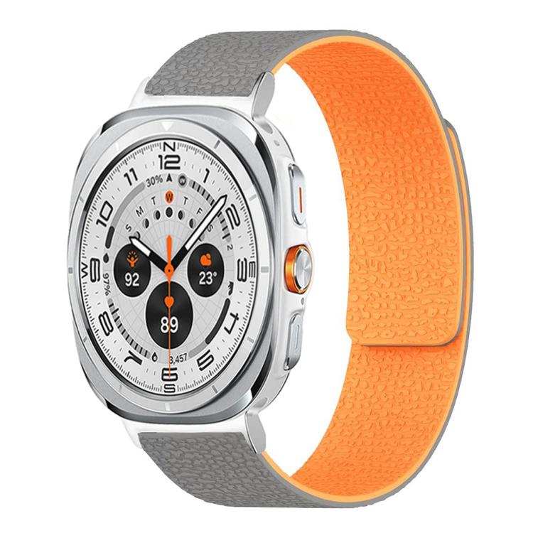 Bracelet de montre en silicone magnétique doux texturé Litchi, Pour Samsung Galaxy Watch Ultra 47mm / Ultra 2025, Pour Samsung Galaxy Watch8 / 8 Classic