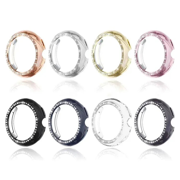 Coque de protection pour montre PC creuse en diamant à une rangée, pour Google Pixel Watch 4 45 mm, pour Google Pixel Watch 4 41 mm