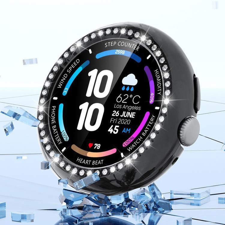 Coque de protection pour montre PC creuse en diamant à une rangée, pour Google Pixel Watch 4 45 mm, pour Google Pixel Watch 4 41 mm