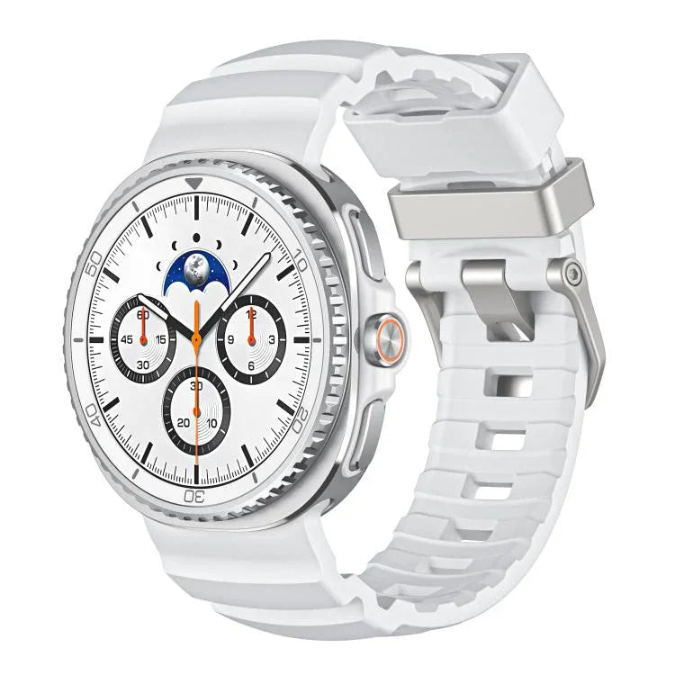Bracelet de montre en silicone à boucle argentée, Pour Samsung Galaxy Watch8 / Watch8 Classic