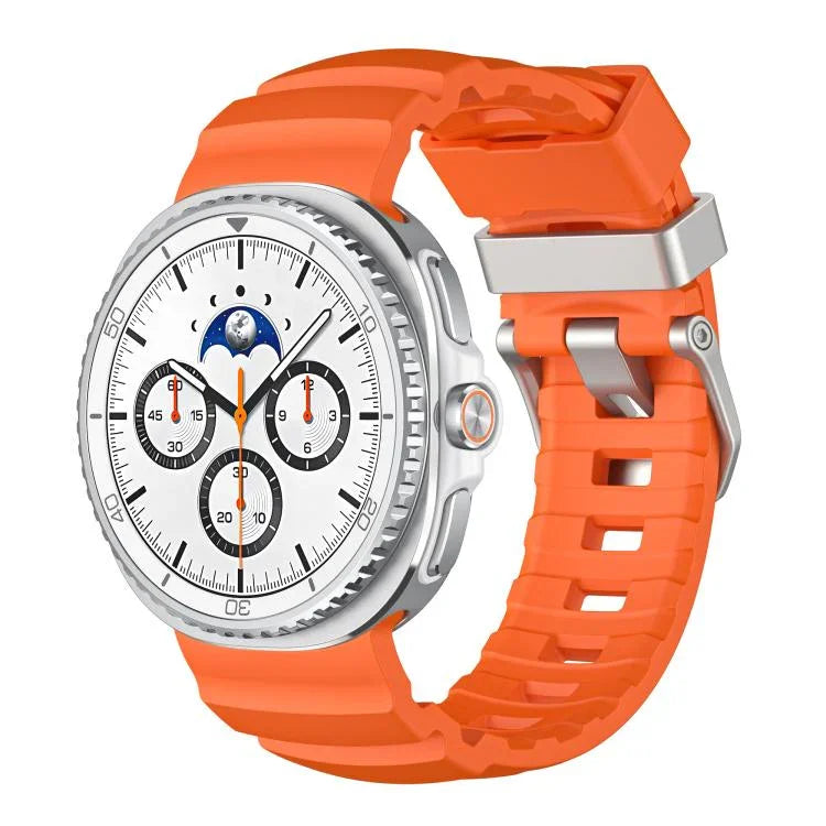 Bracelet de montre en silicone à boucle argentée, Pour Samsung Galaxy Watch8 / Watch8 Classic
