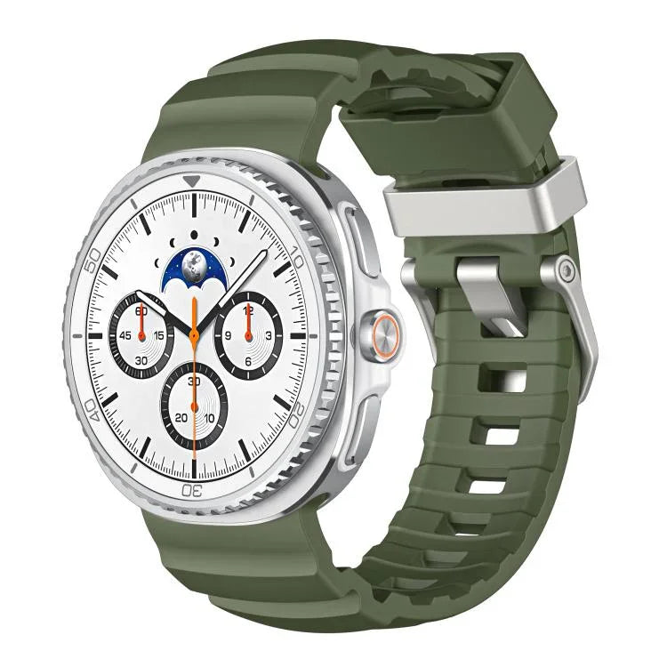 Bracelet de montre en silicone à boucle argentée, Pour Samsung Galaxy Watch8 / Watch8 Classic