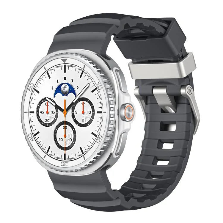 Bracelet de montre en silicone à boucle argentée, Pour Samsung Galaxy Watch8 / Watch8 Classic