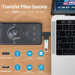 Convertisseur OTG JUNSUNMAY 2 en 1 USB 3.0 vers Micro USB et Type-C, 2 en 1
