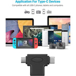 Convertisseur OTG JUNSUNMAY 2 en 1 USB 3.0 vers Micro USB et Type-C, 2 en 1