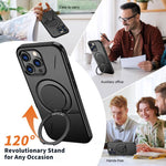 Coque de téléphone PC Kalebol Magnetic MagSafe avec support rotatif, pour iPhone 14 Pro, pour iPhone 14 Pro Max, pour iPhone 13 Pro Max, pour iPhone 13 Pro, pour iPhone 13