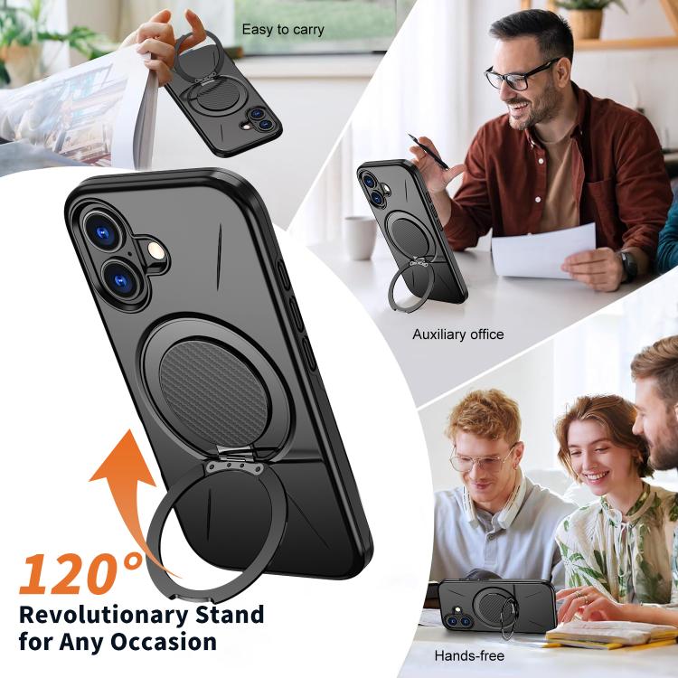 Kalebol Magnetic MagSafe Rotation Holder PC Phone Case, For iPhone 16 Plus, For iPhone 16, For iPhone 15 Pro Max, For iPhone 15 Pro, For iPhone 15, For iPhone 14