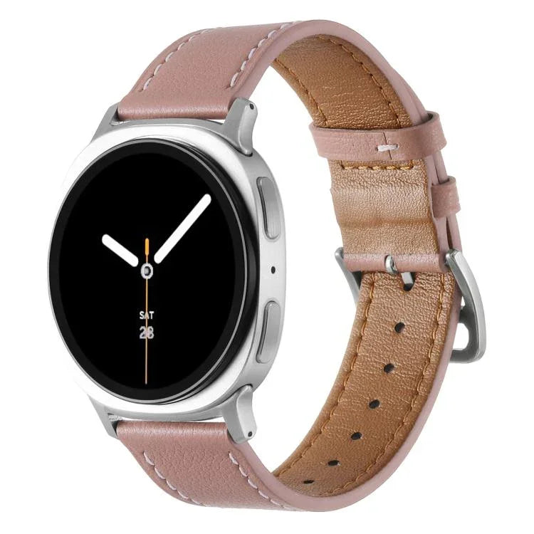 Bracelet de montre en cuir véritable avec boucle ardillon en acier inoxydable, pour Samsung Galaxy Watch8 / Watch8 Classic