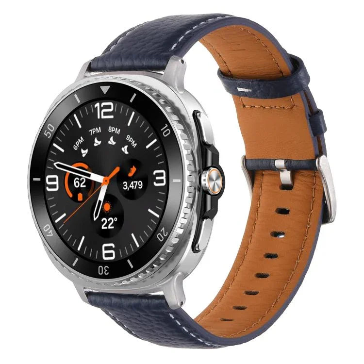 Lychee Texture Genuine Leather Watch Band, For Samsung Galaxy Watch8 / Watch8 Classic