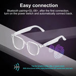Lunettes intelligentes GL08 : commandes tactiles, microphone intégré pour les appels et expérience audio immersive.