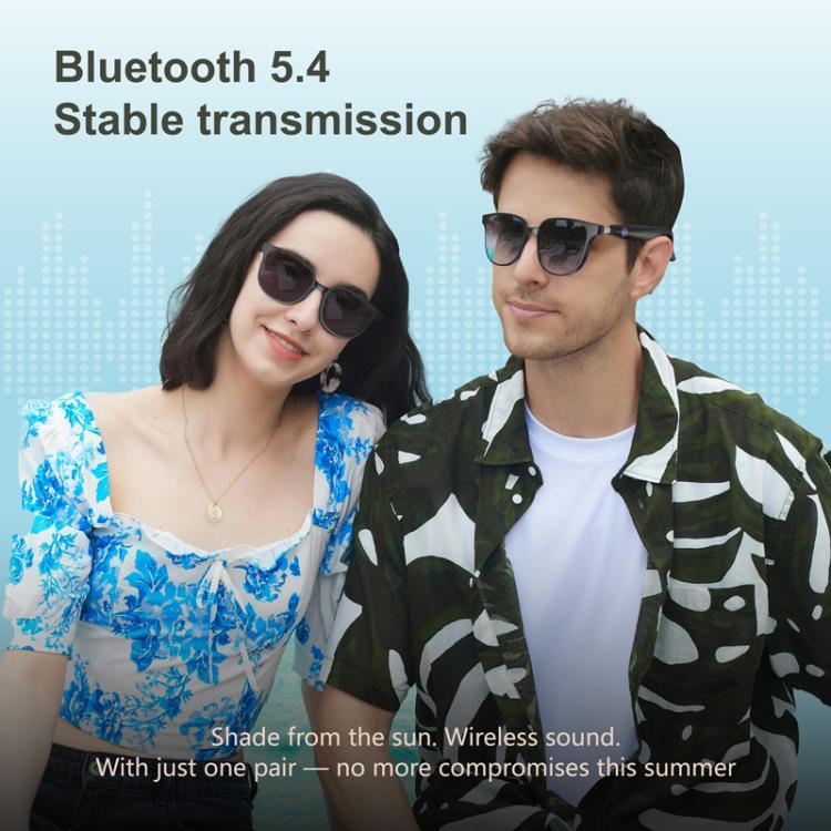 Lunettes intelligentes GL08 : commandes tactiles, microphone intégré pour les appels et expérience audio immersive.