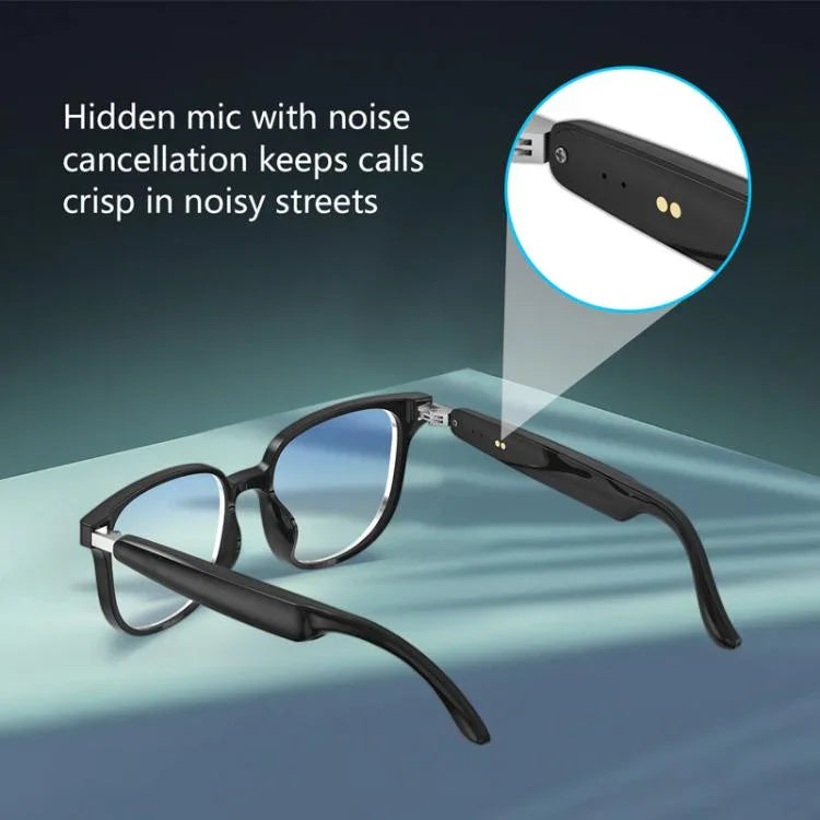 Lunettes intelligentes GL08 : commandes tactiles, microphone intégré pour les appels et expérience audio immersive.