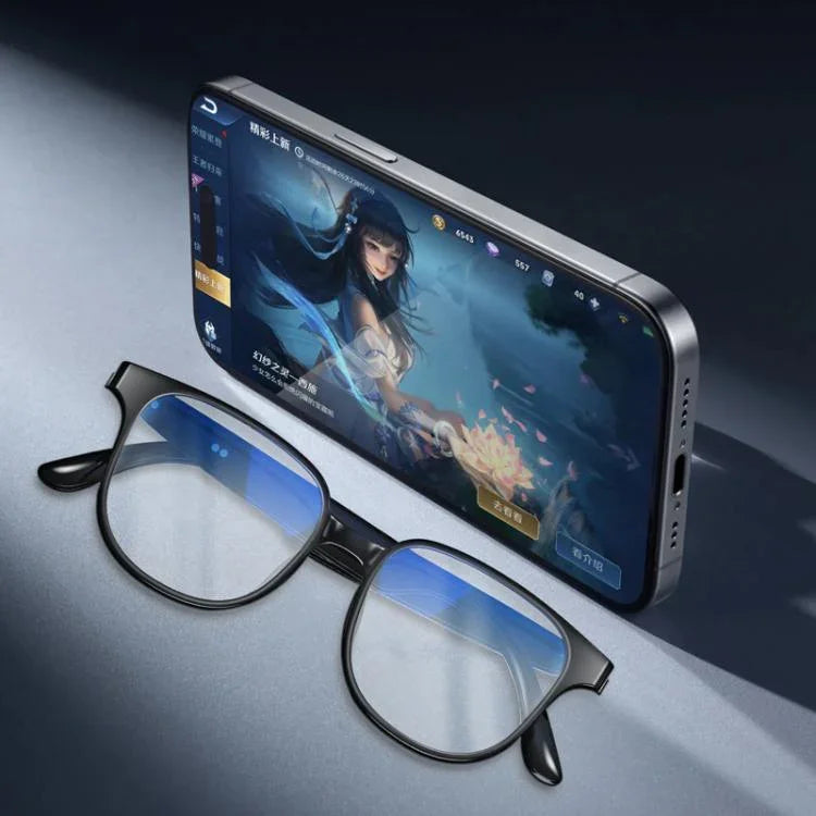Lunettes intelligentes GL08 : commandes tactiles, microphone intégré pour les appels et expérience audio immersive.