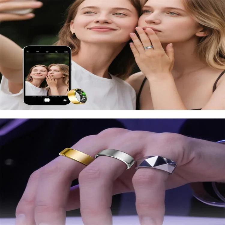 R100 SIZE 8 Smart Ring, Support Heart Rate / Blood Oxygen / Sleep Monitoring / Remote Photography