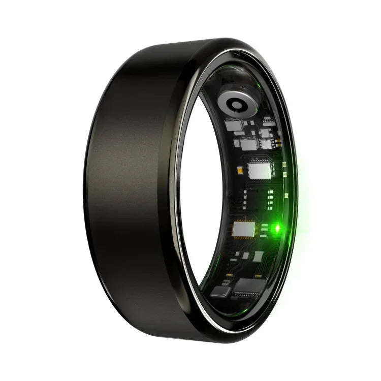 Bague connectée R100 taille 12 : suivi de la fréquence cardiaque, de l’oxygénation sanguine et du sommeil, prise de photos à distance.