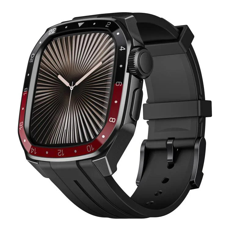 Bracelet de montre en silicone avec monture métallique intégrée, modèle réduit, pour Apple Watch Series 10 46 mm