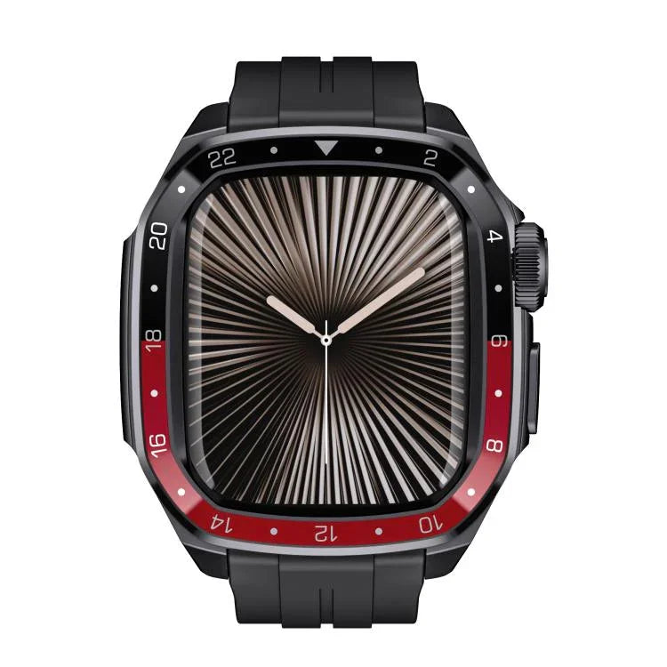 Bracelet de montre en silicone avec monture métallique intégrée, modèle réduit, pour Apple Watch Series 10 46 mm