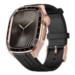 Bracelet de montre en silicone avec monture métallique intégrée, modèle réduit, pour Apple Watch Series 10 46 mm
