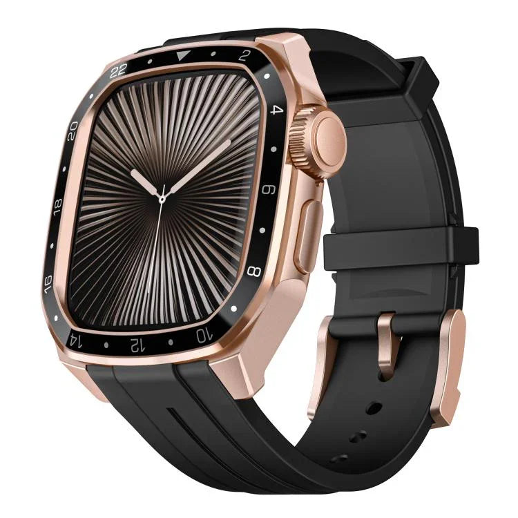 Bracelet de montre en silicone avec monture métallique intégrée, modèle réduit, pour Apple Watch Series 10 46 mm