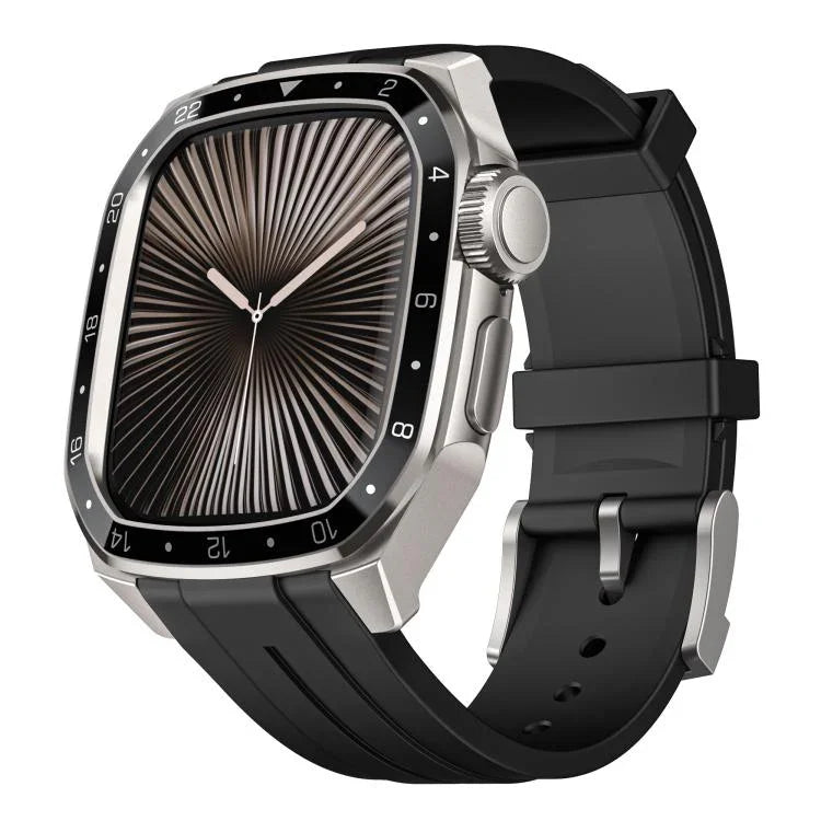 Bracelet de montre en silicone avec monture métallique intégrée, modèle réduit, pour Apple Watch Series 10 46 mm