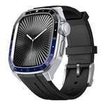 Bracelet de montre en silicone avec monture métallique intégrée, modèle réduit, pour Apple Watch Series 10 46 mm
