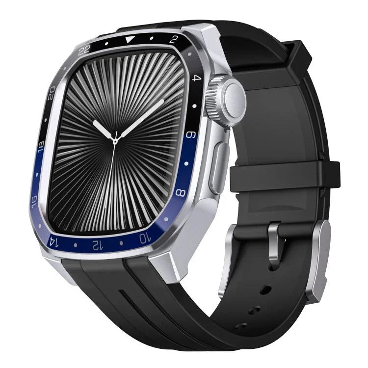 Bracelet de montre en silicone avec monture métallique intégrée, modèle réduit, pour Apple Watch Series 10 46 mm