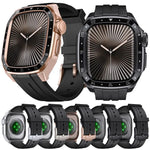 Bracelet de montre en silicone avec monture métallique intégrée, modèle réduit, pour Apple Watch Series 10 46 mm