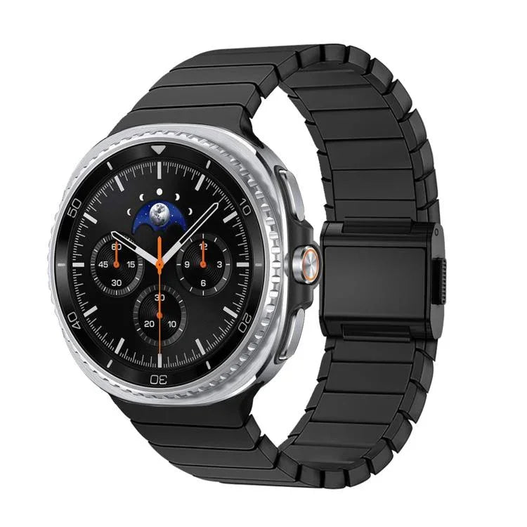 Bracelet de montre en acier inoxydable avec boucle en bambou de Norman, pour Samsung Galaxy Watch8 / Watch8 Classic