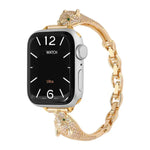 Bracelet de montre à motif tête de léopard en zircon incrusté de cuivre, compatible avec Apple Watch 46 mm / 49 mm / 45 mm / 44 mm et Apple Watch 42 mm / 41 mm / 40 mm / 38 mm.