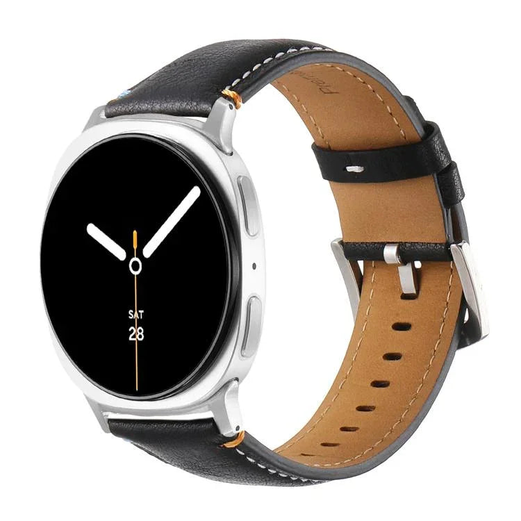 Bracelet de Montre en Cuir Véritable Cousu, Pour Samsung Galaxy Watch8 / Watch8 Classic