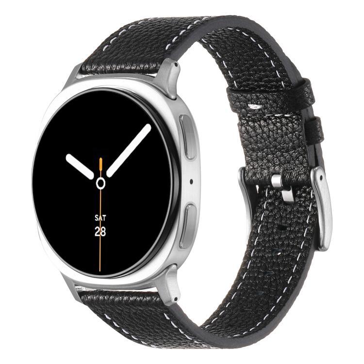 Bracelet de montre en cuir texturé litchi double face, pour Samsung Galaxy Watch8 / Watch8 Classic