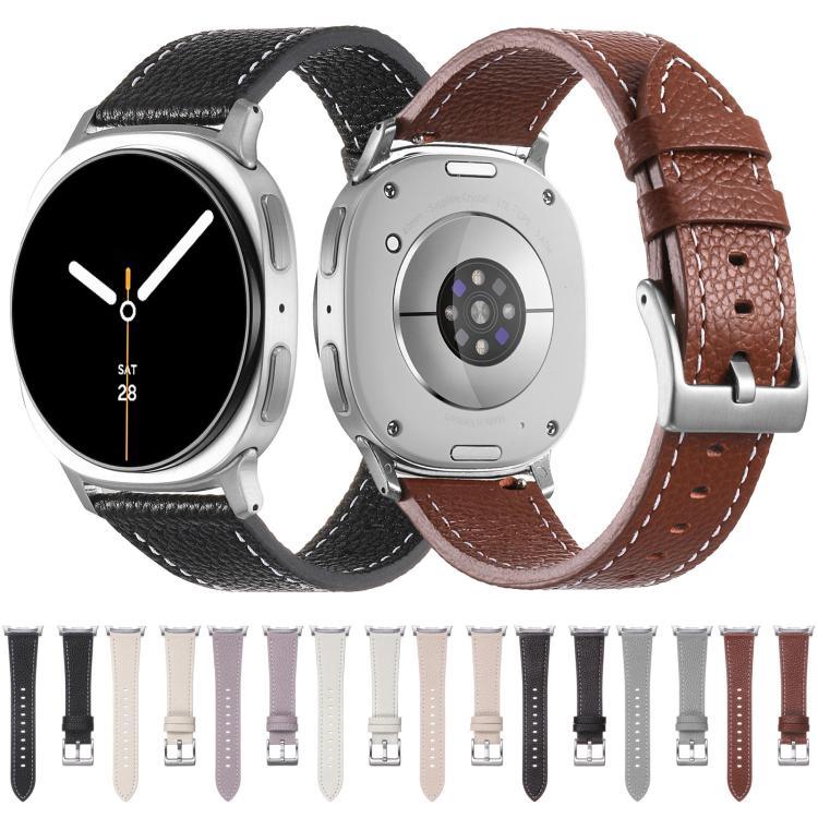 Bracelet de montre en cuir texturé litchi double face, pour Samsung Galaxy Watch8 / Watch8 Classic