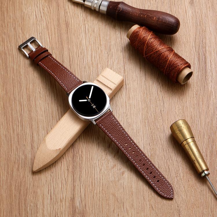 Bracelet de montre en cuir texturé litchi double face, pour Samsung Galaxy Watch8 / Watch8 Classic
