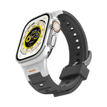 Bracelet de montre Pioneer en silicone coloré avec joint métallique, compatible avec Apple Watch 46 mm / 49 mm / 45 mm / 44 mm et Apple Watch 42 mm / 41 mm / 40 mm / 38 mm.