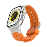 Bracelet de montre Pioneer en silicone coloré avec joint métallique, compatible avec Apple Watch 46 mm / 49 mm / 45 mm / 44 mm et Apple Watch 42 mm / 41 mm / 40 mm / 38 mm.