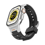 Bracelet de montre Pioneer en silicone coloré avec joint métallique, compatible avec Apple Watch 46 mm / 49 mm / 45 mm / 44 mm et Apple Watch 42 mm / 41 mm / 40 mm / 38 mm.