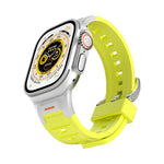 Bracelet de montre Pioneer en silicone coloré avec joint métallique, compatible avec Apple Watch 46 mm / 49 mm / 45 mm / 44 mm et Apple Watch 42 mm / 41 mm / 40 mm / 38 mm.