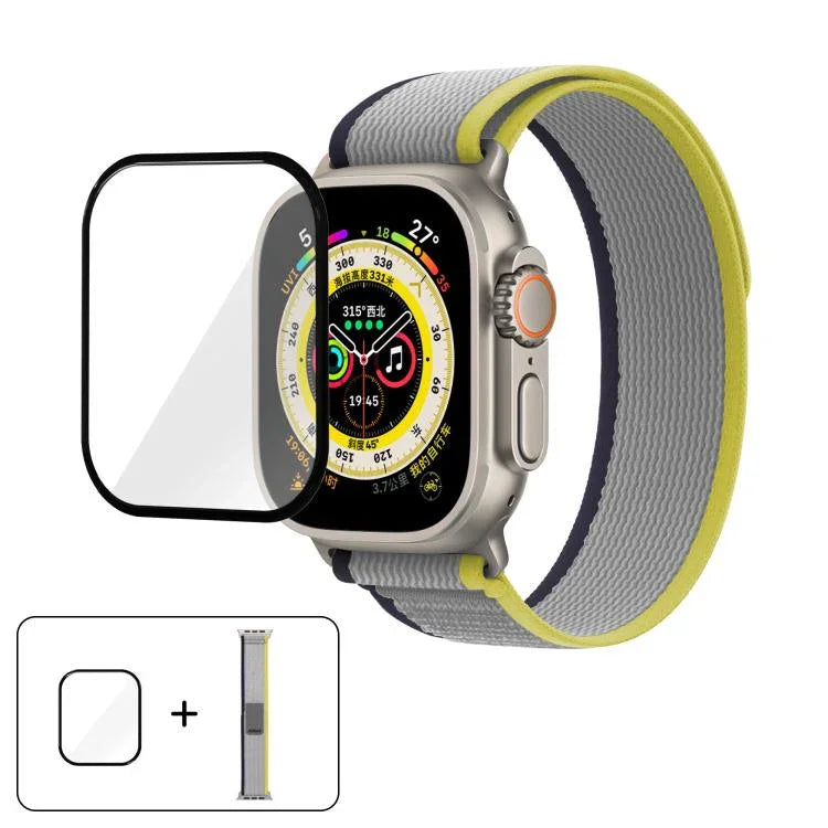 Bracelet de montre Wild Path Loop en nylon avec film incurvé 3D, pour Apple Watch Series 10 46 mm, pour Apple Watch Series 10 42 mm, pour Apple Watch 6/5/4/SE 44 mm