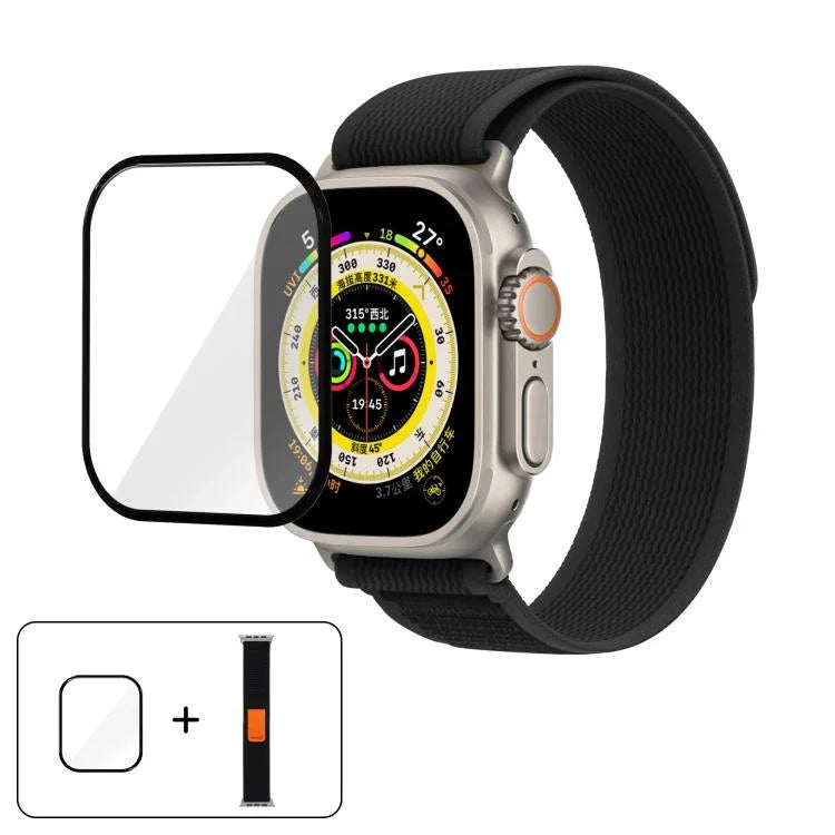 Bracelet de montre Wild Path Loop en nylon avec film incurvé 3D, pour Apple Watch Series 10 46 mm, pour Apple Watch Series 10 42 mm, pour Apple Watch 6/5/4/SE 44 mm